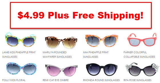 $4.99 Sunglasses Plus Free Shipping